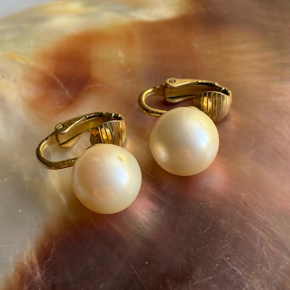 Marvella faux pearl clip-on earrings
